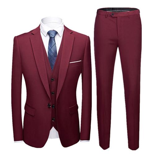 (Veste+Pantalon+Gilet+Chemises) Costume Hommes Blouson De Costume Blazer Pantalon De Costume Slim Fête Soirée Mariage Business Fit Grande Vêtements Masculin Wzm1288p