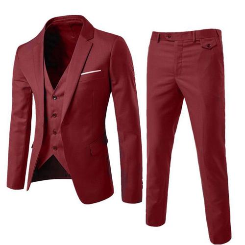 (Veste+Pantalon+Gilet) Costume Hommes Blouson De Costume Blazer Pantalon De Costume Slim Fête Soirée Mariage Business Fit Grande Vêtements Masculin Bkm16p