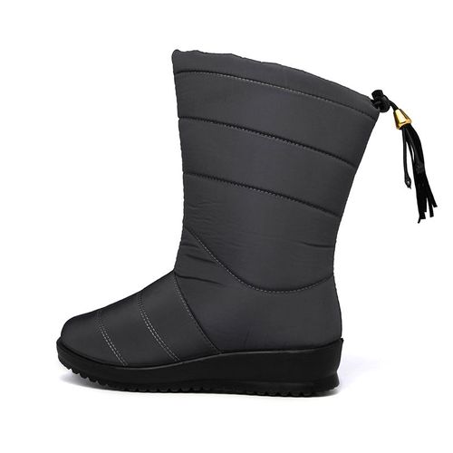 Bottines De Neige Imperméables Pour Femme, Chaussures En Peluche, En Duvet De Fourrure, Noires, À La Mode, Hiver