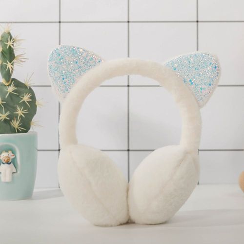 Oreilles De Chat Pour Enfant, 5 Couleurs, Couvre-Oreilles D'extérieur, Chauds, En Peluche, Paillettes Brillantes, Bandeau Doux