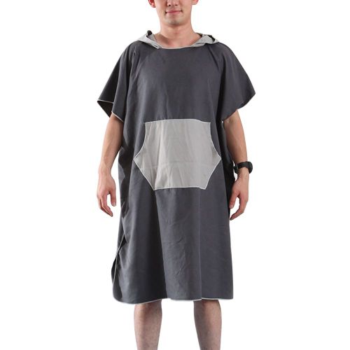 Robe De Plage En Microfibre, Poncho Avec Capuche, Séchage Rapide, Peignoir De Bain, Serviette De Bain Pour Hommes Et Femmes