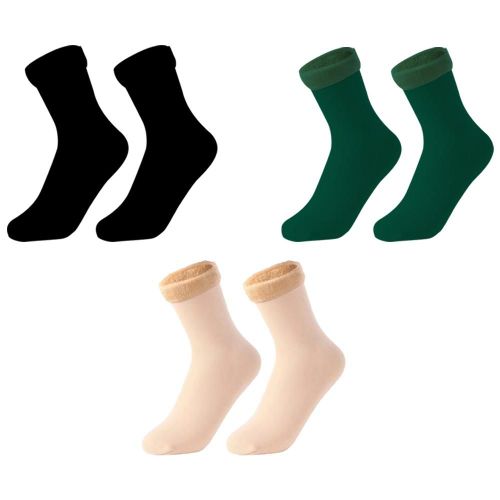 Chaussettes De Neige Chaudes Et Épaisses Pour Femme, 2 Pièces, Couleur Unie, Velours, Nylon Doux, Bottes Thermiques, Bas De Couchage Au Sol, Hiver