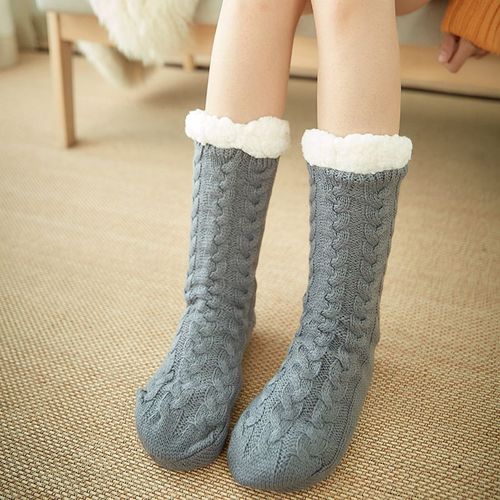 Chaussettes De Maison Épaisses Pour Hommes Et Femmes, Décontractées, Chaussettes De Sol Chaudes Pour Dames, Chaussures Antidérapantes, Chaussettes Chaudes Avec Tapis