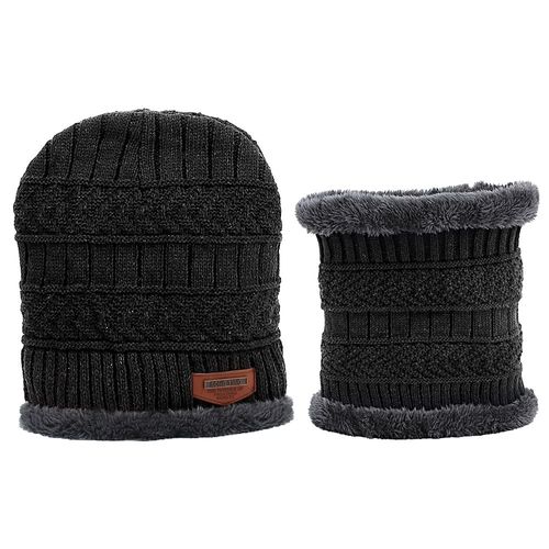 Ensemble Bonnet Et Écharpe Pour Homme Et Enfant, Chapeau Chaud Et Doux, Assorti Pour La Famille, Collection Automne