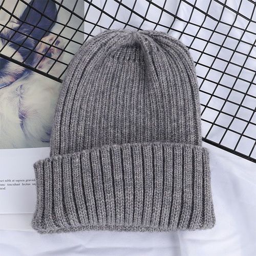 Bonnet Tricoté En Laine De Couleur Unie Pour Femme, À La Mode, Décontracté, Chaud, Doux, Épais, Bonnet Souple, Ski, Nouvelle Collection Hiver 2021