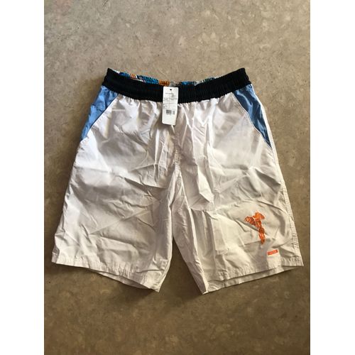 Bermuda De Bain Hom Taille L Neuf Blan:Orange:Bleu Perroquet