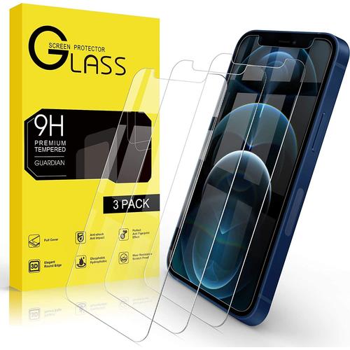 Verre Trempé [3 Pièces] Le Film Protecteur Iphone 12 Pro Max 6.7"" Anti-Rayures, Anti-Huile, Anti-Bulles, La Couverture