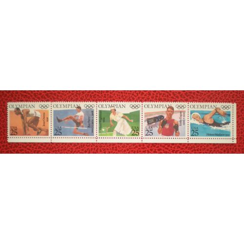 Vainqueurs Jeux Olympiques - Bande De 5 Timbres Neufs ** - Lot - Etats-Unis - Usa - Année 1990 - Y&t N°1904, 1905, 1906, 1907 Et 1908