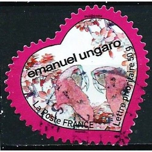 France 2009, Beau Timbre Auto-Adhésif - Lettre 50 G Yvert 266, Pour La Saint Valentin, Le C?Ur D'emanuel Ungaro.