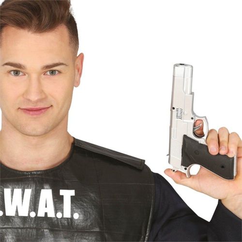 Pistolet Semi-Automatique Plastique 24cm Argent