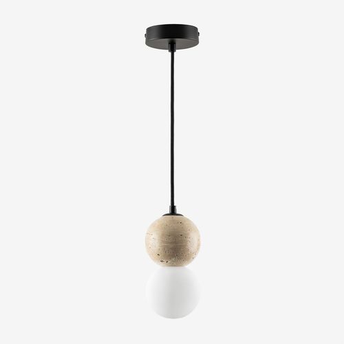 Plafonnier Boule De Cristal En Travertin Davise Noir