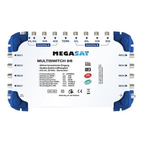 Megasat Multiswitch 9/8 - Commutateurs multiples de signal terrestre/satellite