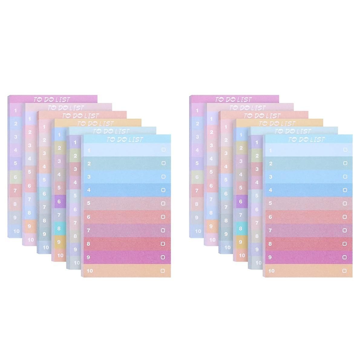 12pcs To Do List Sticky Notes, 5.1x3.2inch, 600 Sheets, Asso...