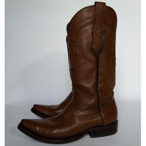 Bottes Cowboy Western Santiag Cuadra Marron Bout Snip 41 Us 7,5