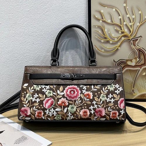 MOTAORA-Sacs en cuir vintage brodés pour femmes,sac initié exquis,jumelé avec Cheongsam,sacs à main de style chinois,2024