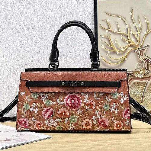 MOTAORA-Sacs en cuir vintage brodés pour femmes,sac initié exquis,jumelé avec Cheongsam,sacs à main de style chinois,2024
