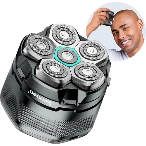 Rasoir Electriques Hommes Cheveux - Rasoir Tete Chauve Homme 6d Rasoir Crane Homme Chauve Ipx6 Étanche Tondeuse Crane Chauve Rotatives Avec Écran Led Type-C Utilisation Sans Fil 160mins Wet & Dry