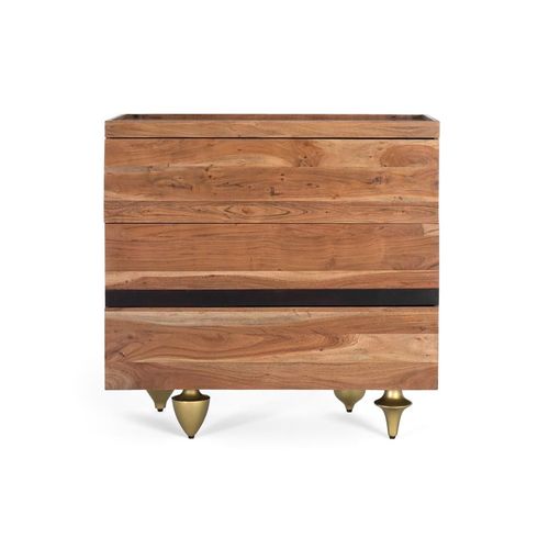 Commode Réalisée À La Main En Bois De Manguier Naturel
