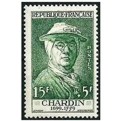 France 1956, Très Beau Timbre Neuf** Luxe Yvert 1069, Jean Chardin, Peintre Français, Surtout Reconnu Pour Ses Natures Mortes, Ses Peintures De Genre Et Ses Pastels, Cote 10 Euros.