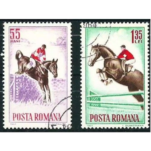 Roumanie 1964, Beaux Timbres Concours Hippique, Saut D'obstacles, Oblitérés, Tbe.