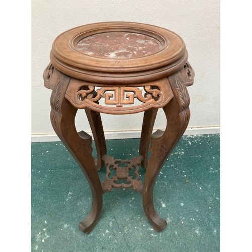 Sellette Art Nouveau Avec Marbre Rose Fin Xixème Siècle
