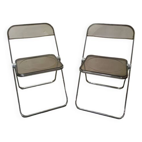 Paire De Chaises Plia Castelli Design Piretti Transparent