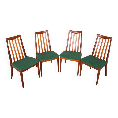 Chaises De Salle  Manger En Tissu Et Teck Par Leslie Dandy Pour Gplan Annes 1960 Lot De 4 Vert