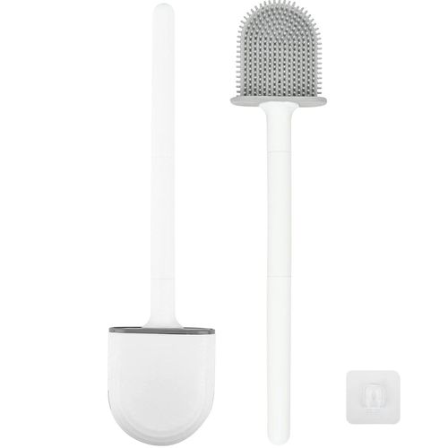 Brosse WC avec support TPU - Ensemble brosse WC Blanc