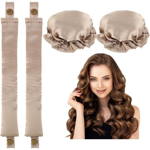 Lot De 2 Bigoudis Satinés Sans Chaleur Pour Dormir Pendant La Nuit Gris