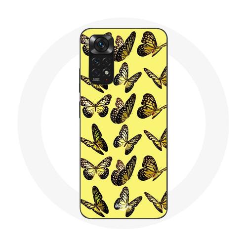 Coque Pour Xiaomi Redmi Note 11 4g Papillons Fond Jaune