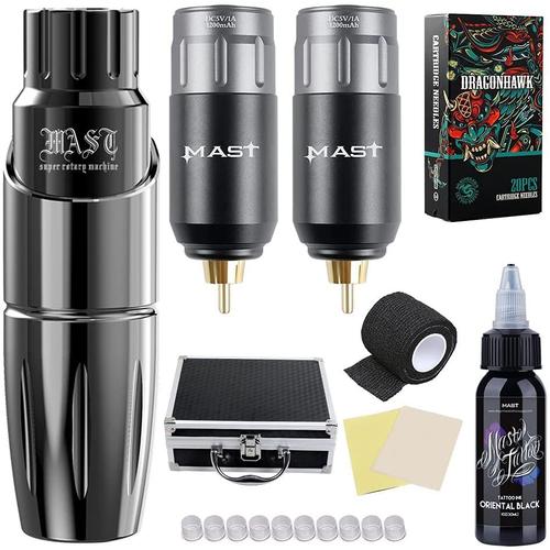 Kit De Tatouage Sans Fil Mât Machine À Tatouer Rotative Stylo Batterie Alimentation Sans Fil Aiguilles De Tatouage Alimentation De Tatouage 