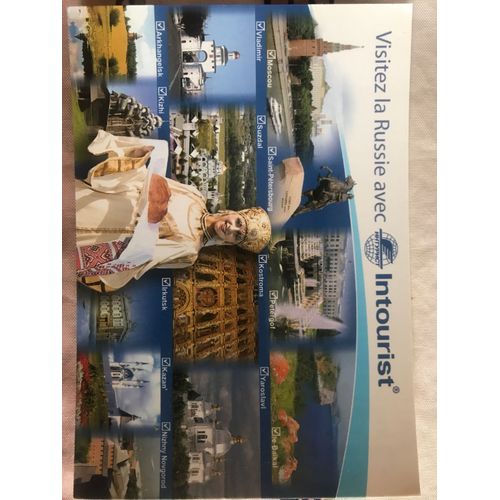 La Russie Avec Intourist - Carte Postale : Moscou, St Pétesbourg, Petergof, Baikal Irkutsh Kazan¿ Carte Postale Neuve