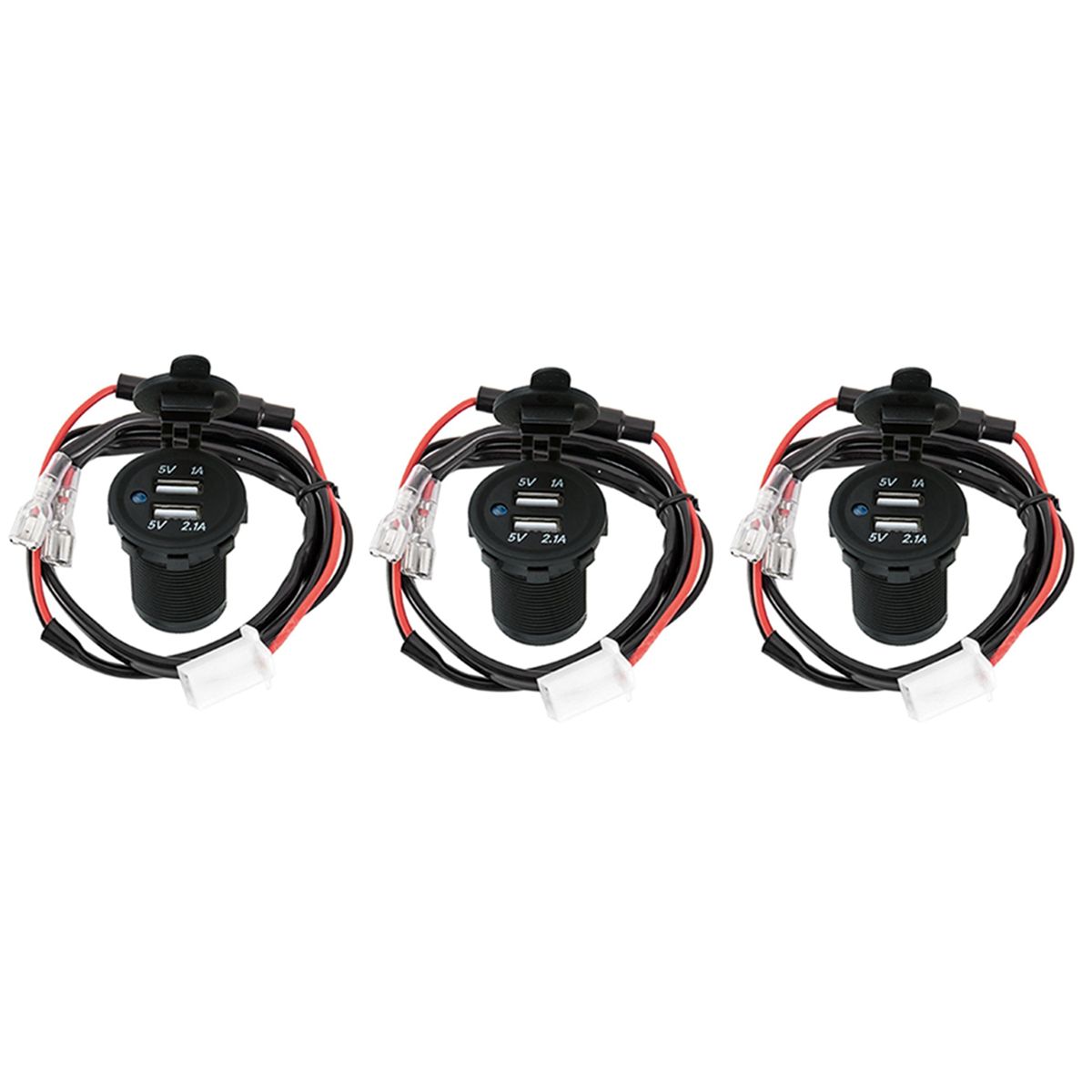 3x 12v Double Prise Allume-Cigare Usb Diviseur Chargeur Adap... - 3