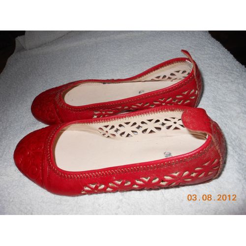 Ballerines Cuir Rouge - 35
