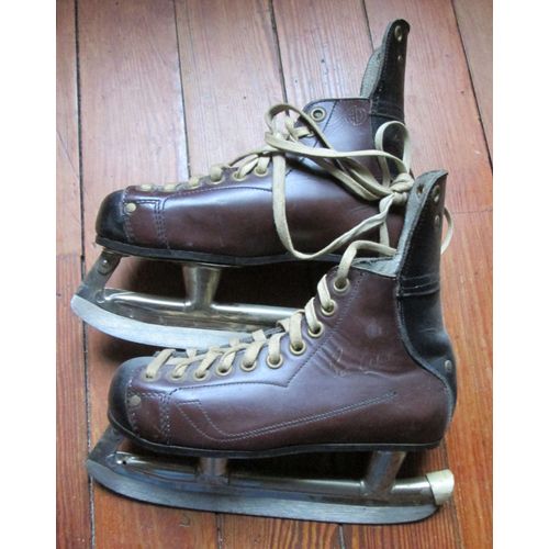 Patins De Hockey Vintage En Cuir Alviera Skid 'pete Laliberté' - 36