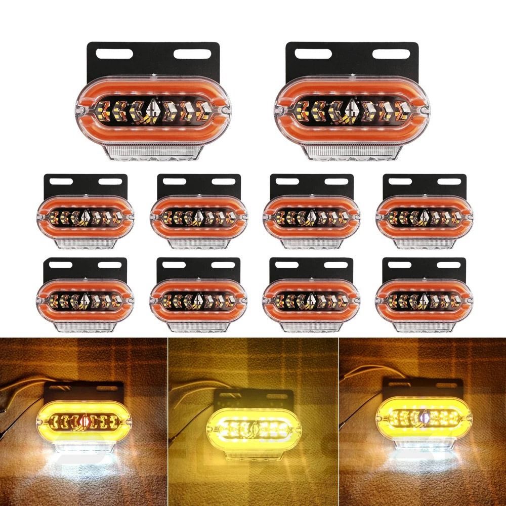 10 Pices Led Feux De Remorque 24v Position Latraux Camion ... - 2