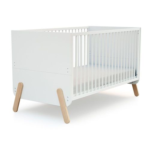 Lit Évolutif 70x140 Cm Pirate Blanc Et Hêtre Verni