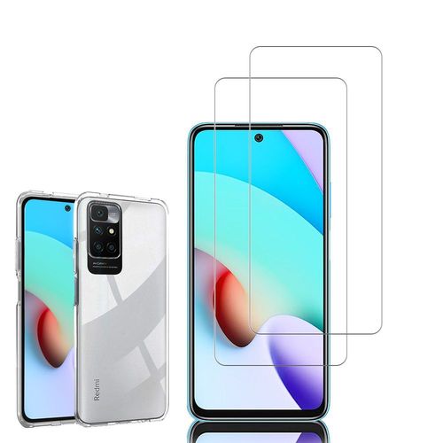 Coque Silicone Pour Xiaomi Redmi 10 6.5" Gel Ultraslim Et Ajustement Parfait - Transparent + 2 Films Verre Trempé - Transparent