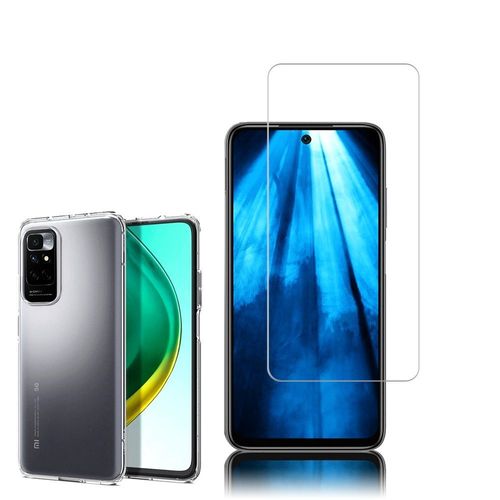 Coque Silicone Pour Xiaomi Redmi 10 Prime 6.5" Gel Ultraslim Et Ajustement Parfait - Transparent + 1 Film Verre Trempé - Transparent