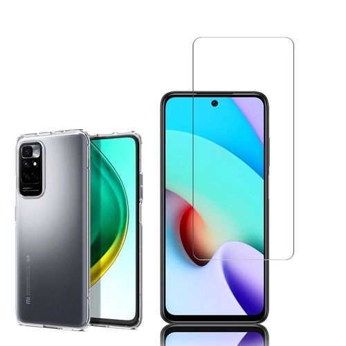 Coque Silicone Pour Xiaomi Redmi 10 Prime 2022 6.5" Gel Ultraslim Et Ajustement Parfait - Transparent + 1 Film Verre Trempé - Transparent
