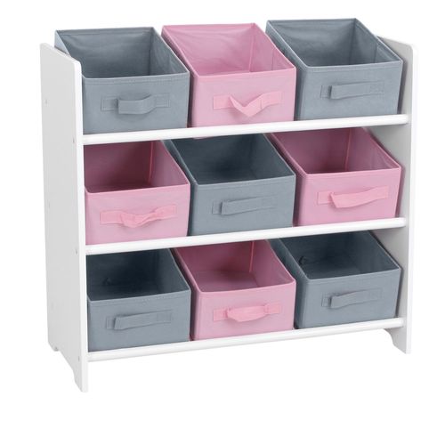 Meuble De Rangement Enfant 9 Paniers Girl - 63 X H. 59,5 Cm - Rose