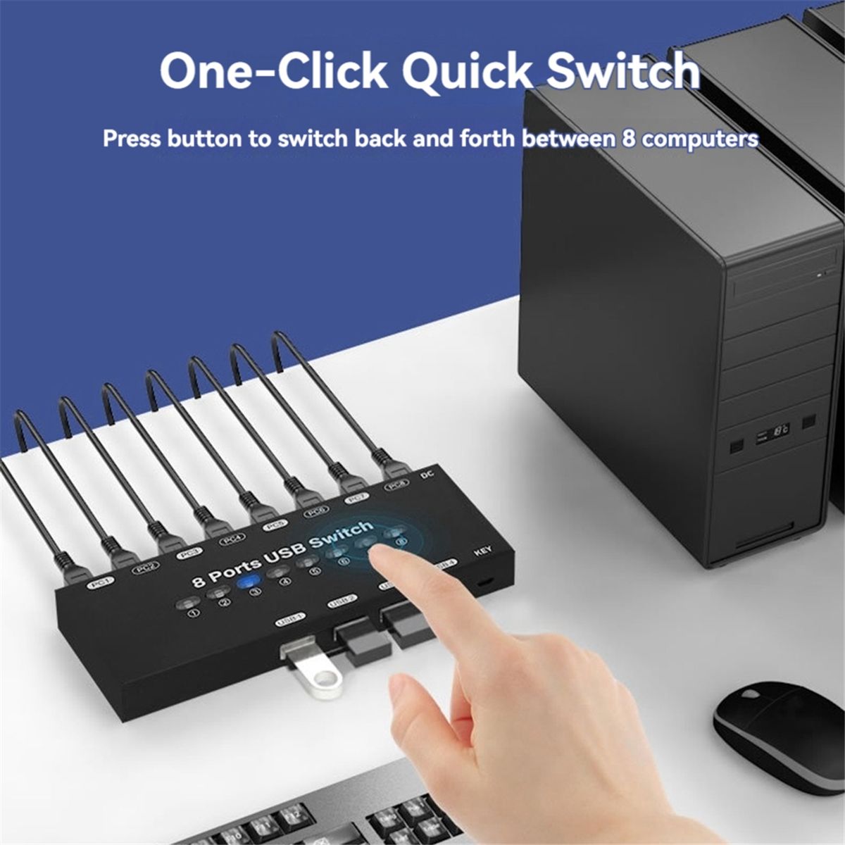 Commutateur KVM USB 8 Entres 4 Sorties pour Ordinateur Wind... - 4