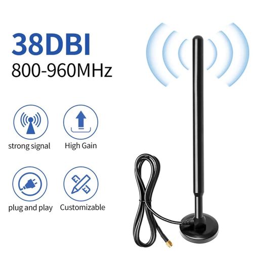 Antenne LORA 868 MHz 915 Hotspot à Hélium Base Magnétique 38 Dbi SMA Mâle Gain Élevé Câble de 3 Mètres Tige en Cuivre 800-960
