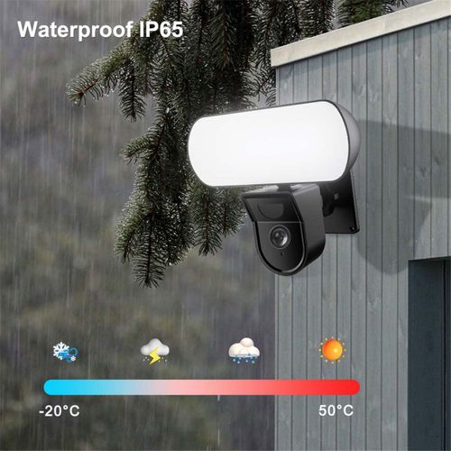 Caméra De Projecteur Tuya 3mp Wifi Extérieure Étanche 10w Lampe Murale Jardin Protection Sécurité Surveillance Prise Ue