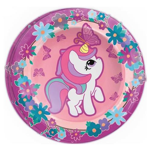 Pack De 8 Assiettes Licorne 23 Cm