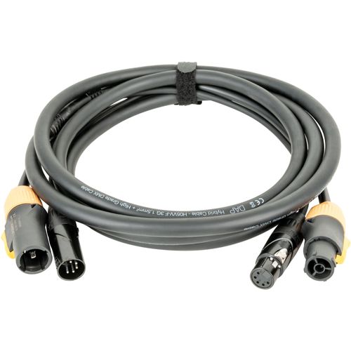 DAP FP23 Hybrid Cable 6 m câble d'alimentation/DMX Power Pro True & XLR 5 broches