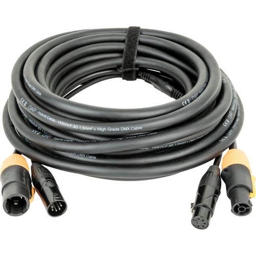 DAP FP23 Hybrid Cable 10 m câble d'alimentation/DMX Power Pro True & XLR 5 broches