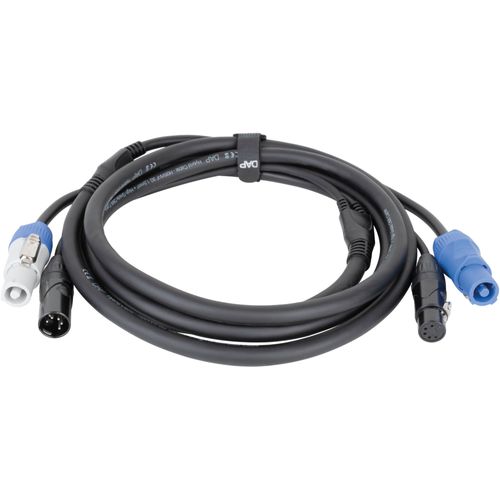 DAP FP21 Hybrid Cable 3 m câble d'alimentation/DMX Power Pro & XLR 5 broches