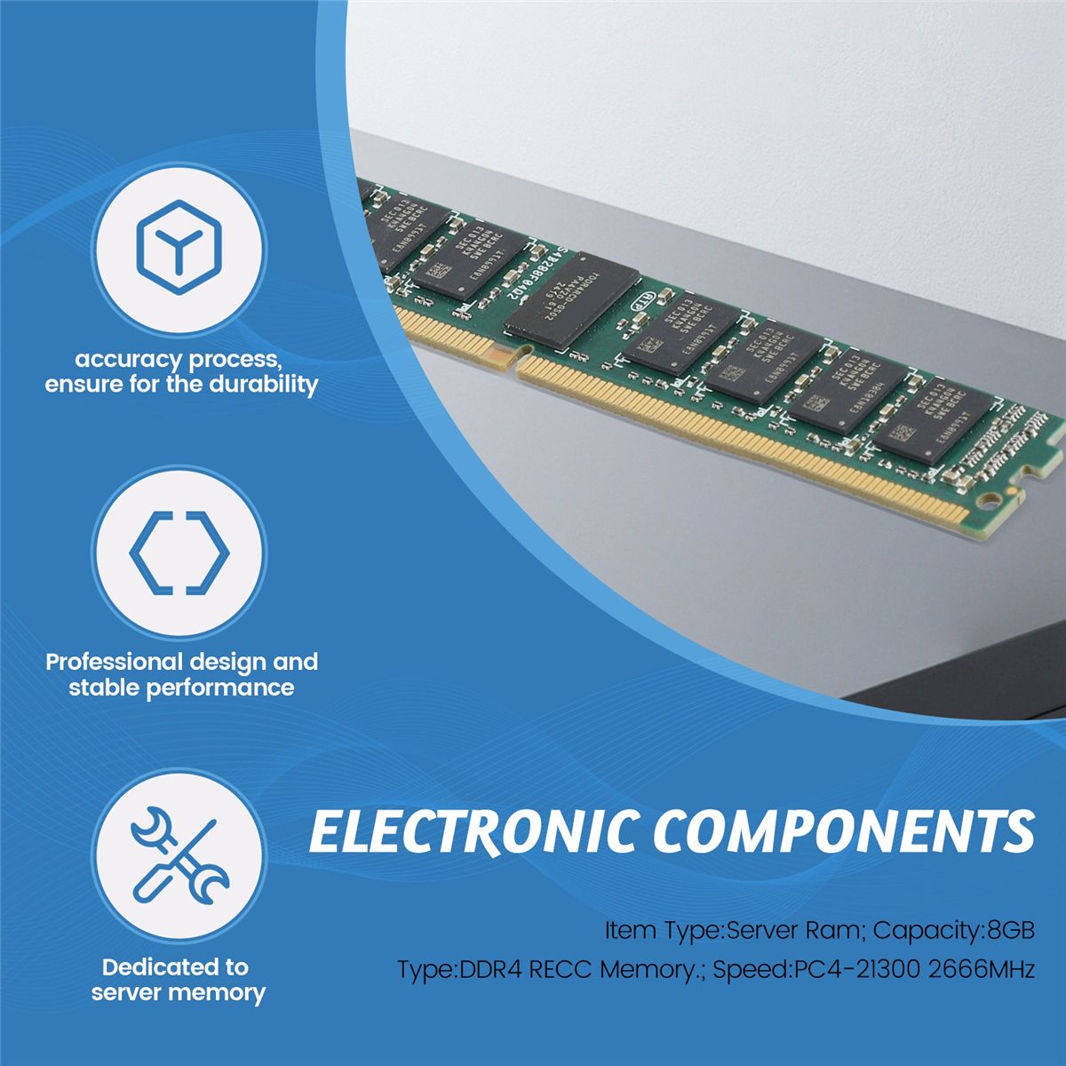 DDR4 8 Go RECC RAM PC4-21300 2666 MHz 1,2 V 2RX8 REG ECC Mm... - 6