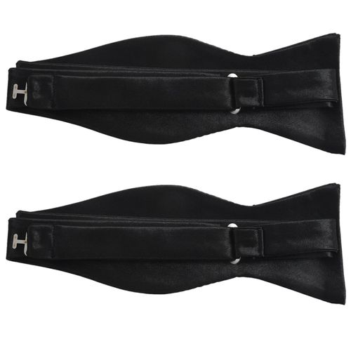 2x Smoking Cravate Noeud Papillon En Satin Pour Les - Noir
